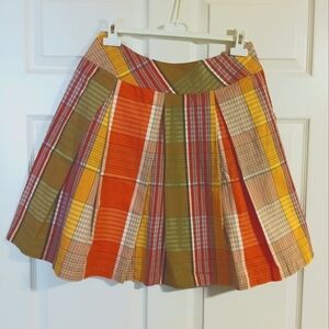 Isaac Mizrahi Pleated Mini Skirt Sz 6 Multicolor Plaid Mini Skirt